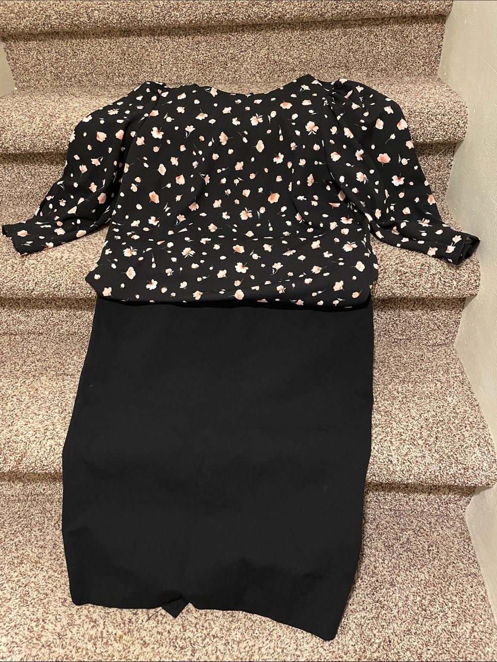 Bundle - MELLODAY floral top and Prologue high waist Tailored Pencil Skirt